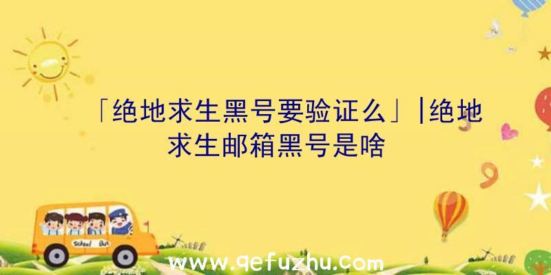 「绝地求生黑号要验证么」|绝地求生邮箱黑号是啥